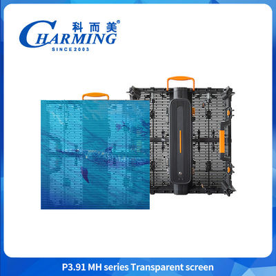 P3.91 IP65 Visor LED de vídeo transparente à parede à prova de chuva externo 500*500 mm