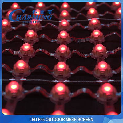 Tela de cortina flexível de malha de LED à prova de intempéries prática anticorrosiva