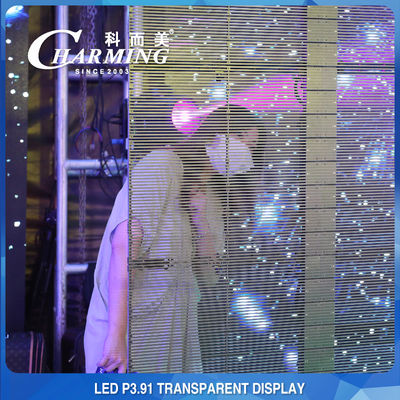 Tela de LED transparente à prova d'água IP65, parede de LED transparente multicena