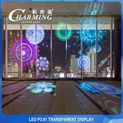 Exposição de vidro transparente do RGB P3.91, tela do diodo emissor de luz da parede de vidro de 500x1000mm