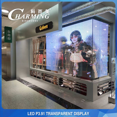 Tela de vidro de parede de vídeo LED transparente 1920-3840 Hz para publicidade