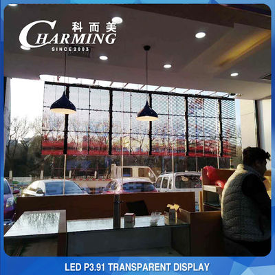 Aluguel de parede de vídeo LED transparente para clube IP45 interno 3D P3.91 prático