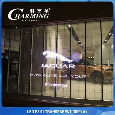 Visor de vídeo de parede de LED transparente HD à prova de poeira leve P3.91