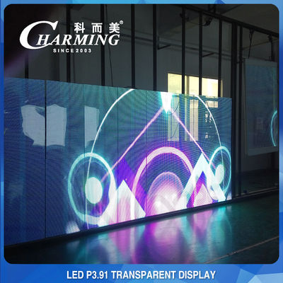 Visor de LED transparente de liga de alumínio de 16 bits, tela de LED transparente SMD2020