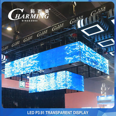 Tela de LED anti-colisão de 230 W transparente, painel de LED transparente SMD2020