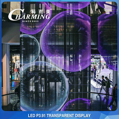 Visor de LED transparente de liga de alumínio de 16 bits, tela de LED transparente SMD2020