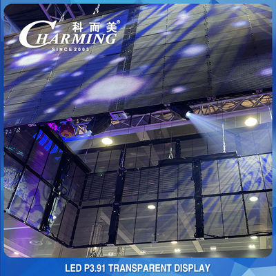 Tela de LED transparente 100*50CM Pixel Pith 3.91MM Alta Transparência 70%