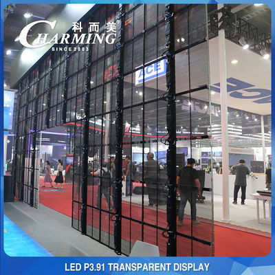 Tela LED transparente para publicidade 256 x 64 4K leve multicena