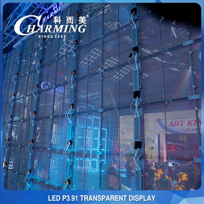 Anúncio de Shopping Mall P3.91 Parede de vídeo LED transparente 4K Interior