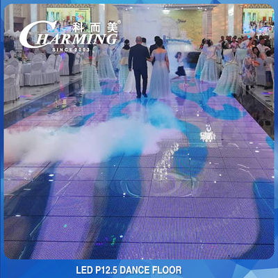 Piso de vídeo LED 40x40 em vidro temperado, pista de dança LED interativa prática