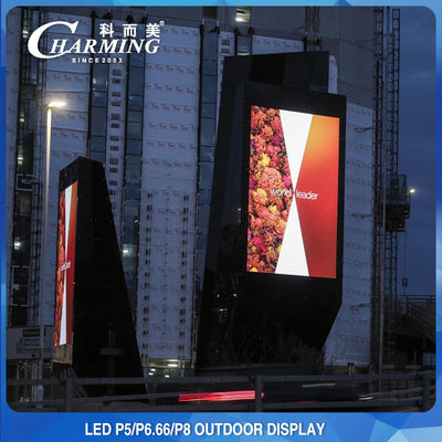 P5 tela de publicidade de LED sem costura externa montada em poste 320 x 160 mm