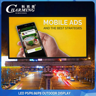 P5 tela de publicidade de LED sem costura externa montada em poste 320 x 160 mm