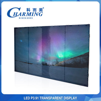 Parte dianteira Dustproof IP65/Back IP42 da parede video transparente do diodo emissor de luz P3.91