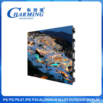 P4/P5/P6.67/P8/P10 Caixa de circuito de PCB Liga de alumínio 10%~90%RH Ecrã de exibição exterior 320*160mm