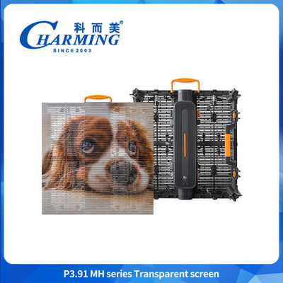 Ultrafinos 88.5mm P3.91MH série destaque e ultra-leve tela transparente com guarda de canto