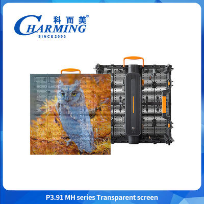 Ecrã filme transparente parede de vidro para publicidade vídeo painel de janela flexível 3D digital P3.91 LED interior