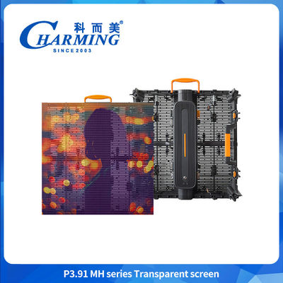 Exibição de cortina de LED exterior transparente 3,91 mm Vidro de janela de vidro Parede de vídeo para edifícios