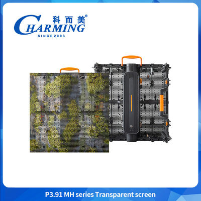 Preço de fábrica Display de publicidade auto-aderente Ultra-fina LED P3.91 Anti-colisão Transparente LED vídeo display de parede