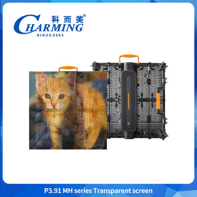 P3.91 Painel LED transparente de 16 bits 220v Parede de vídeo LED à prova de vento exterior