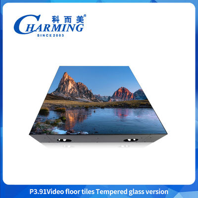 LED Display P3.91 Painel LED interior para publicidade GOB + Superfície de vidro HD Dança de tela de piso