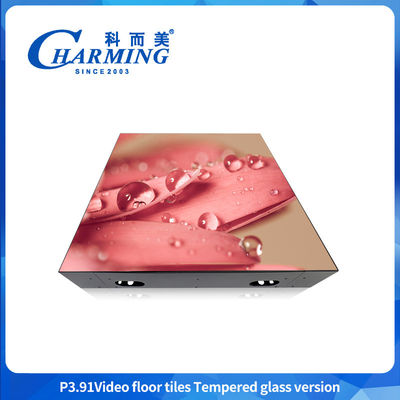 Piso de dança de casamento 4K SMD1921 P3.91 LED Efeito interativo 3D Gob Craft Luminosos RGB Material de vidro de cores completas LED Video Floor Tile