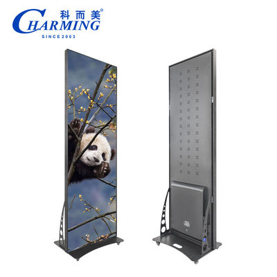 Venda Quente Publicidade LED Poster Screen Com Rodagens Piso em pé
