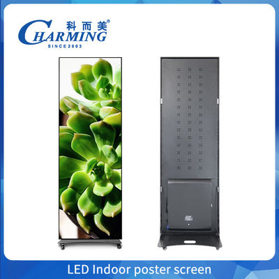 Full Color P2.5 P1.86 P2 Indoor Led Poster Display Screen Wifi USB Piso LED de pé Publicidade Digital Poster Display