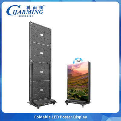 Manutenção frontal P2.5 Ecrã de cartaz LED dobrável com tela de dois lados para publicidade interna