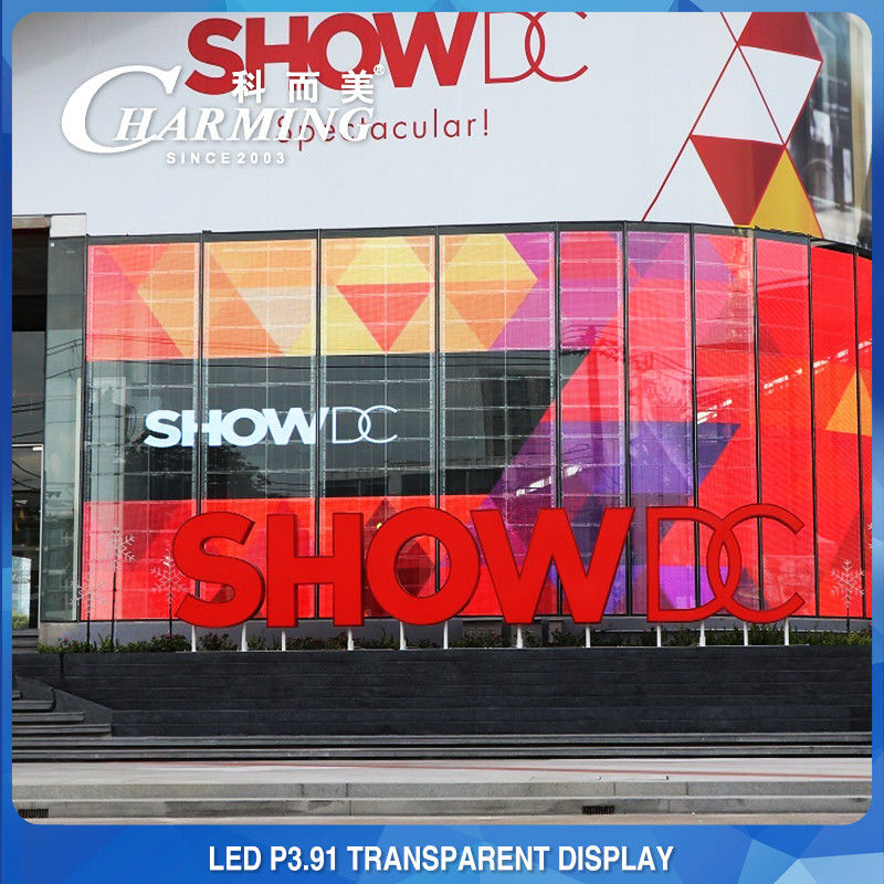 Anúncio de Shopping Mall P3.91 Parede de vídeo LED transparente 4K Interior