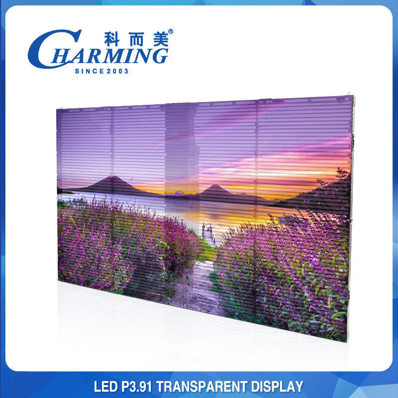 Alta Permeabilidade Full Color LED P3.91 Indoor Transparent Screen Economia de energia para várias ocasiões