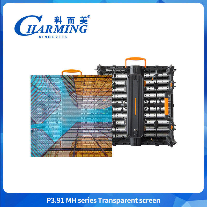 500X500/500X1000X88.5mm P3.91MH Série Ecrã transparente não facilmente deformado com caixa de controle