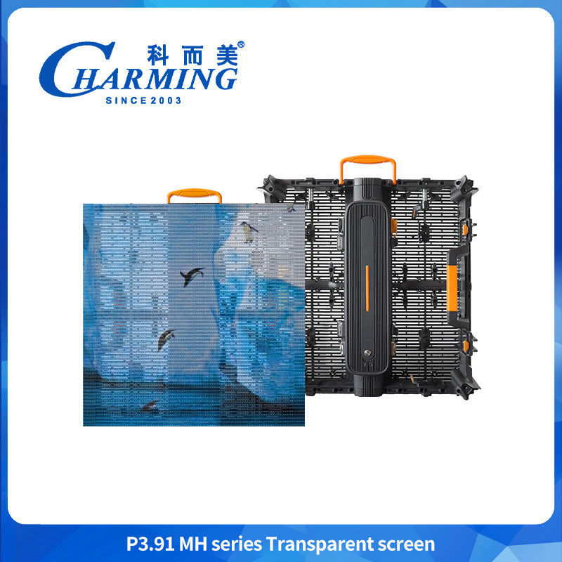 Ultrafinos 88.5mm P3.91MH série destaque e ultra-leve tela transparente com guarda de canto