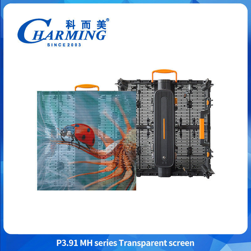 Ecrã filme transparente parede de vidro para publicidade vídeo painel de janela flexível 3D digital P3.91 LED interior