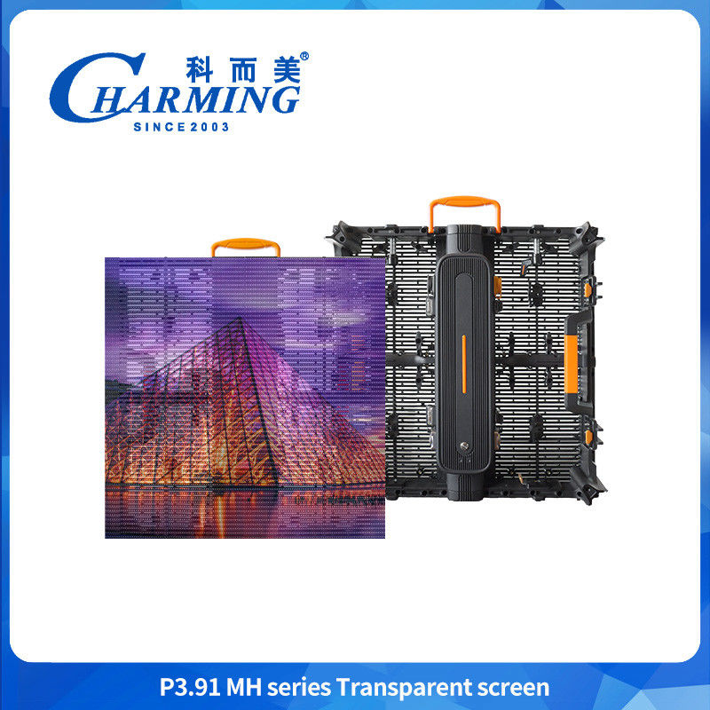 Aluguer P3.91 tela transparente impermeável para uso externo
