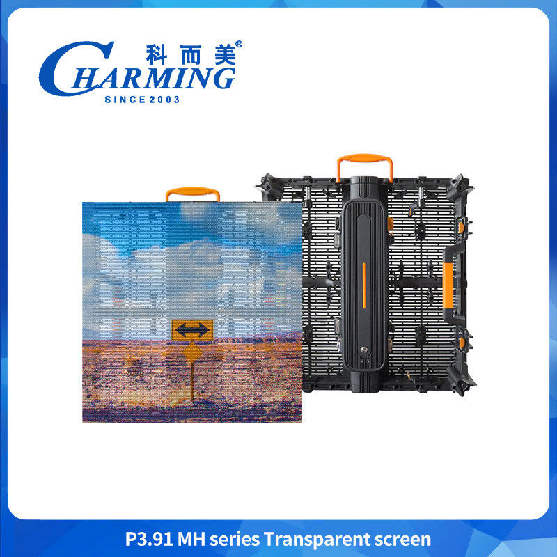 IP65 P3.91-P7.8 Transparente de vidro 3D LED Exibidor de vídeo de parede