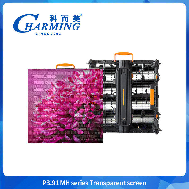 Preço de fábrica Display de publicidade auto-aderente Ultra-fina LED P3.91 Anti-colisão Transparente LED vídeo display de parede