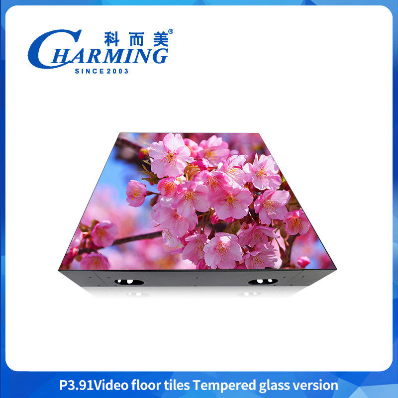 LED Display P3.91 Painel LED interior para publicidade GOB + Superfície de vidro HD Dança de tela de piso