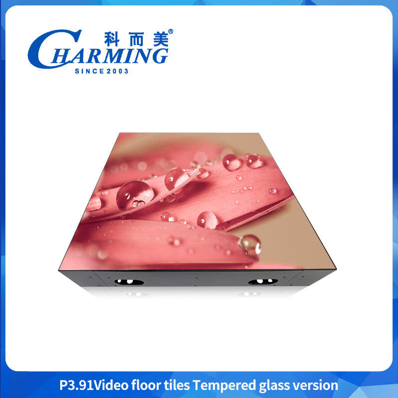 Piso de dança de casamento 4K SMD1921 P3.91 LED Efeito interativo 3D Gob Craft Luminosos RGB Material de vidro de cores completas LED Video Floor Tile