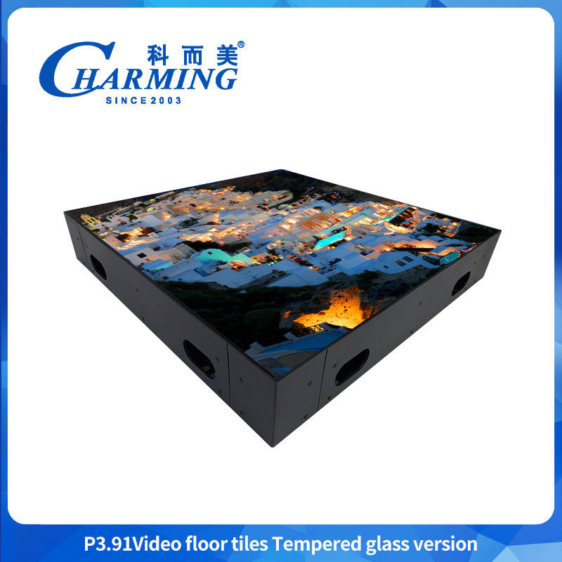 50x50CM Led Piso de Dança P3.91 Video Piso de azulejos Versão de vidro temperado