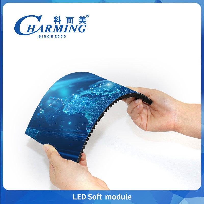 Charming P1.86/P2/P2.5/P3/P3.076/P4 Alta taxa de atualização Indoor LED Display Soft Magnetic Modules Suporte Escreens Espiral & Wave & Ribbon