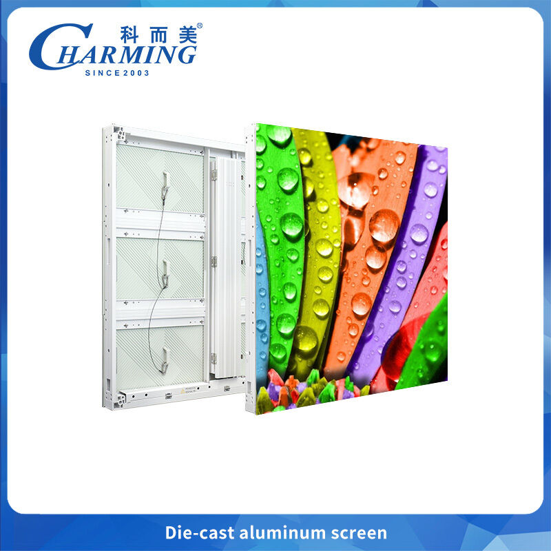 P5.7 Ecrã LED fino com IP65 e perfil ultra-finho de 77 mm, ideal para instalações ao ar livre