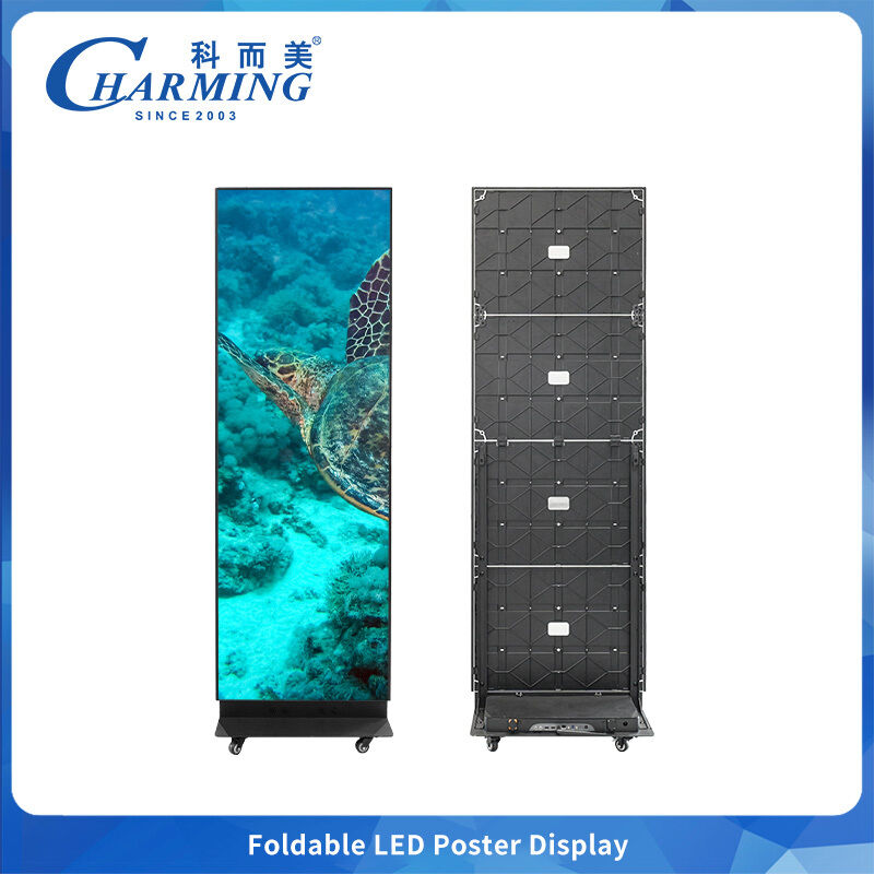 Manutenção frontal P2.5 Ecrã de cartaz LED dobrável com tela de dois lados para publicidade interna