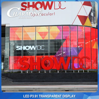 Anúncio de Shopping Mall P3.91 Parede de vídeo LED transparente 4K Interior