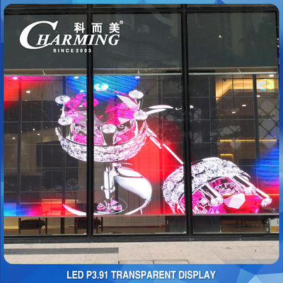Visor de vídeo de parede de LED transparente HD à prova de poeira leve P3.91