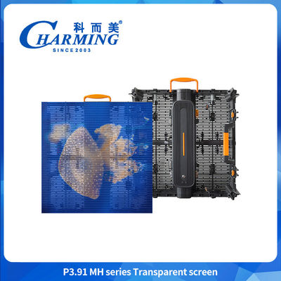 Display LED transparente flexível P3.91MH Série Display de tela transparente vidro Vitrine com luz LED