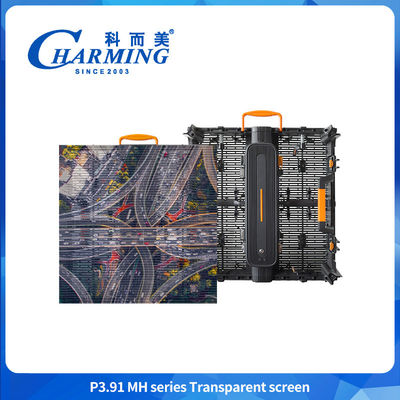 Super fina Ecrã transparente impermeável P3.91MH Série Transparente Display LED Ecrã de vidro LED à prova de vento