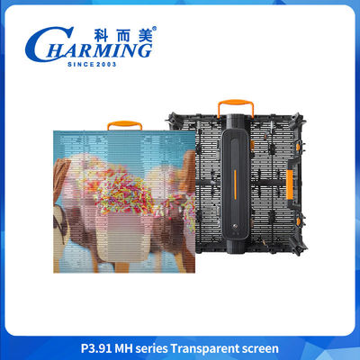 Alta transparência P3.91 LED Video Wall Efeito vívido Transparente LED Display Exterior Screen For Window Glass Ads
