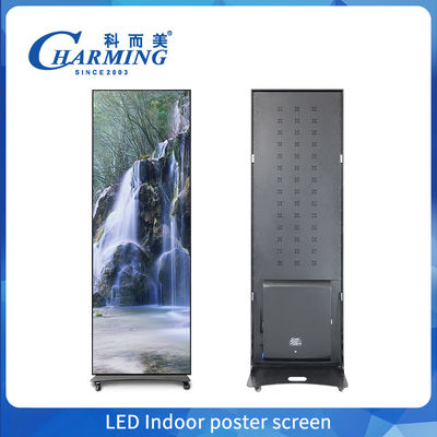 Full Color P2.5 P1.86 P2 Indoor Led Poster Display Screen Wifi USB Piso LED de pé Publicidade Digital Poster Display