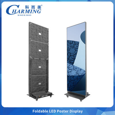 Tela de pôster LED SMD2020 P2.5 Dobrável Interna Ângulo 180° Fabricante Original